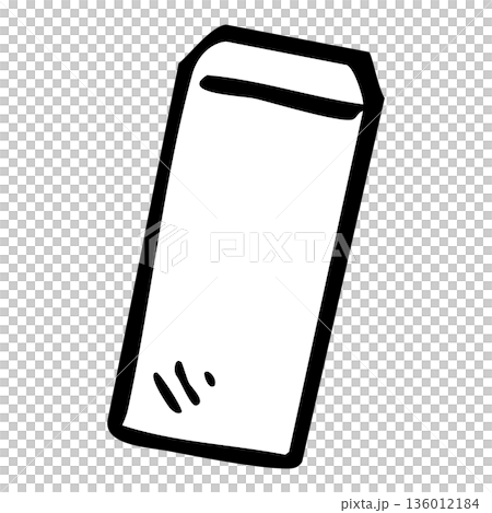 手描き線画の縦型封筒(郵送・事務用)のイラスト素材 手描き線画の縦型封筒(郵送・事務用)のイラスト素材 136012184