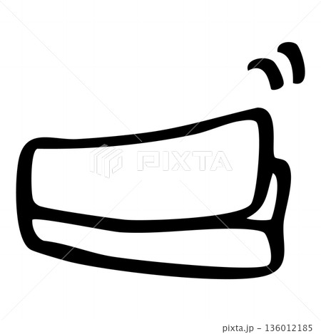 手描き線画のふせん（メモ・リマインダー）のイラスト素材 136012185