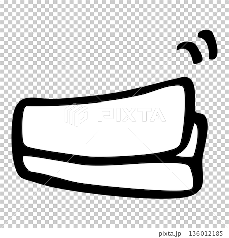 手描き線画のふせん（メモ・リマインダー）のイラスト素材 136012185