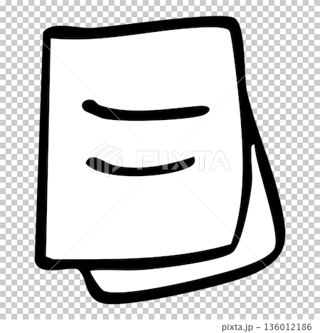 Illustration material of hand-drawn line drawing memo paper (documents/memos) Illustration material of hand-drawn line drawing memo paper (documents/memos) 136012186