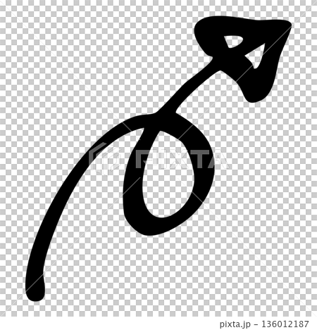 Illustration material of hand-drawn curved arrow (direction/guidance) Illustration material of hand-drawn curved arrow (direction/guidance) 136012187