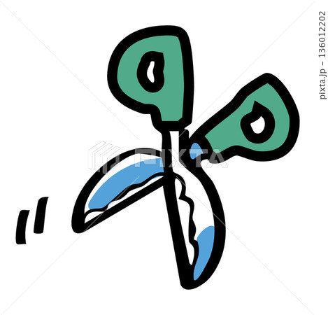 シンプルな手描きのはさみイラスト 136012202