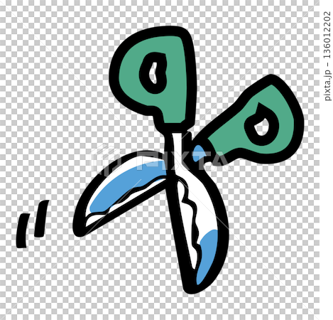 シンプルな手描きのはさみイラスト 136012202