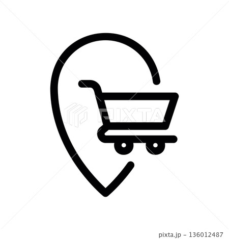 A minimal flat design icon with a modern look product location 136012487