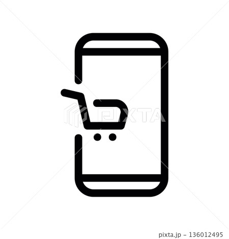 A minimal flat design icon with a modern look online store, mobile application A minimal flat design icon with a modern look online store, mobile application 136012495