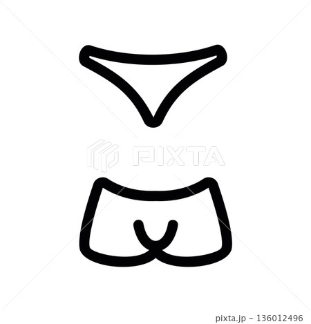 A minimal flat design icon with a modern look underwear A minimal flat design icon with a modern look underwear 136012496