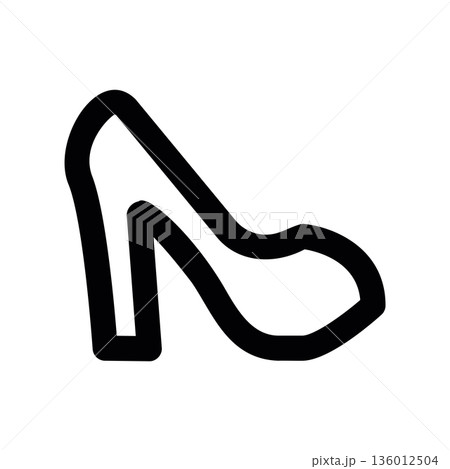 A minimal flat design icon with a modern look heeled shoes 136012504