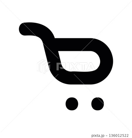 A minimal flat design icon with a modern look shopping cart A minimal flat design icon with a modern look shopping cart 136012522
