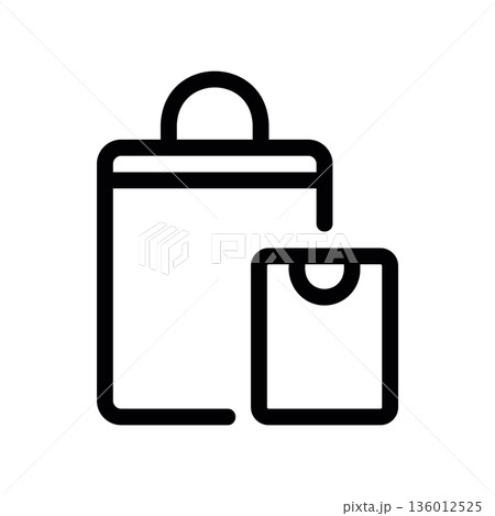 A minimal flat design icon with a modern look shopping bag A minimal flat design icon with a modern look shopping bag 136012525