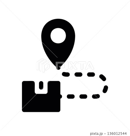 A minimal flat design icon with a modern look product tracking 136012544