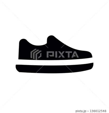 A minimal flat design icon with a modern look sneaker 136012548