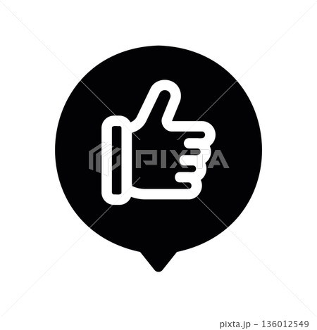A minimal flat design icon with a modern look chat, like, thumbs up 136012549