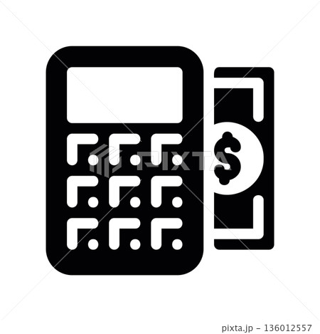 A minimal flat design icon with a modern look currency calculator A minimal flat design icon with a modern look currency calculator 136012557