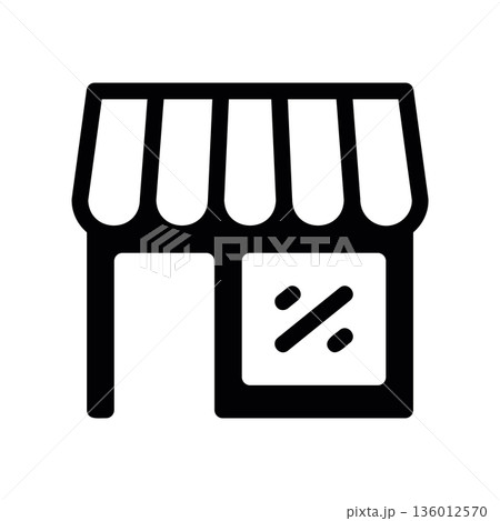 A minimal flat design icon with a modern look store building 136012570