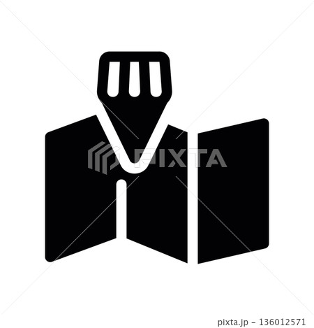 A minimal flat design icon with a modern look store location on the map 136012571