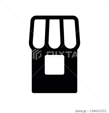 A minimal flat design icon with a modern look stand, store 136012572