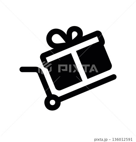 A minimal flat design icon with a modern look shipping gift A minimal flat design icon with a modern look shipping gift 136012591