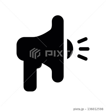 A minimal flat design icon with a modern look megaphone 136012598