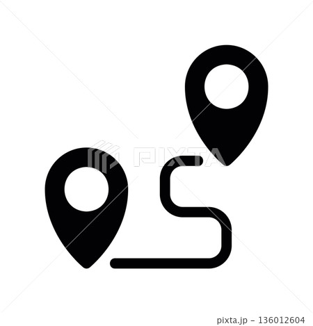 A minimal flat design icon with a modern look gps, route 136012604