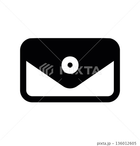 A minimal flat design icon with a modern look purse, envelope 136012605