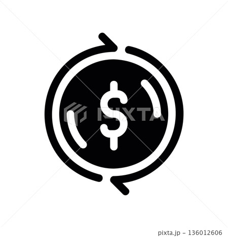 A minimal flat design icon with a modern look currency exchange 136012606