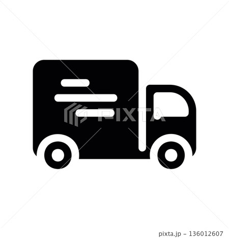 A minimal flat design icon with a modern look truck 136012607
