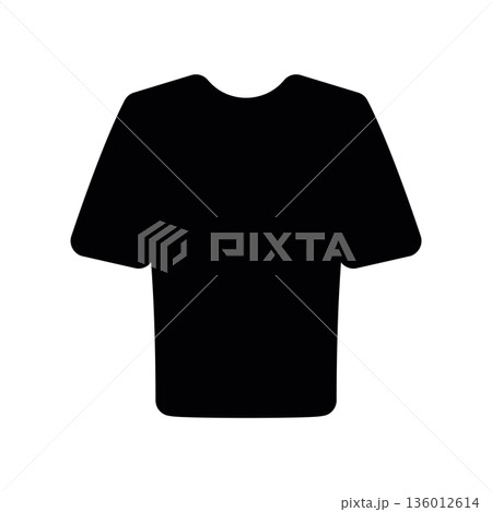 A minimal flat design icon with a modern look shirt A minimal flat design icon with a modern look shirt 136012614