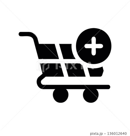 A minimal flat design icon with a modern look add to cart 136012640