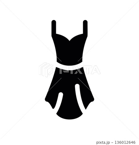A minimal flat design icon with a modern look evening dress 136012646