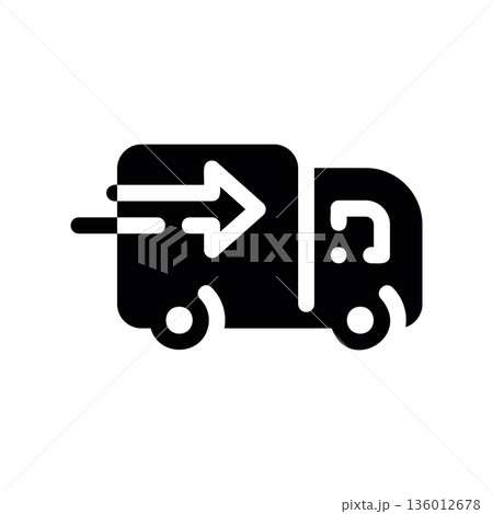 A minimal flat design icon with a modern look truck 136012678