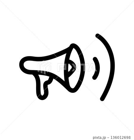 A minimal flat design icon with a modern look megaphone 136012698