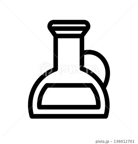 A minimal flat design icon with a modern look decanter, bottle 136012701