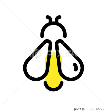 A minimal flat design icon with a modern look bee, firefly 136012727