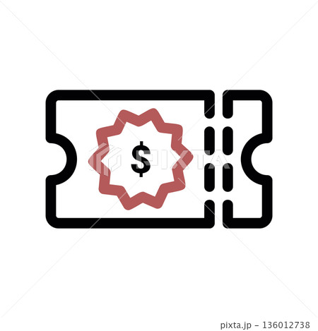 A minimal flat design icon with a modern look paper ticket A minimal flat design icon with a modern look paper ticket 136012738