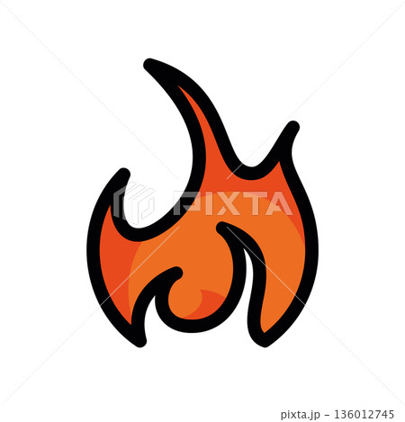 A minimal flat design icon with a modern look flame A minimal flat design icon with a modern look flame 136012745