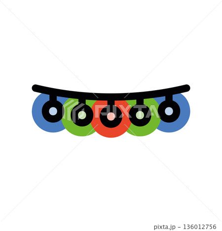 A minimal flat design icon with a modern look led garland A minimal flat design icon with a modern look led garland 136012756