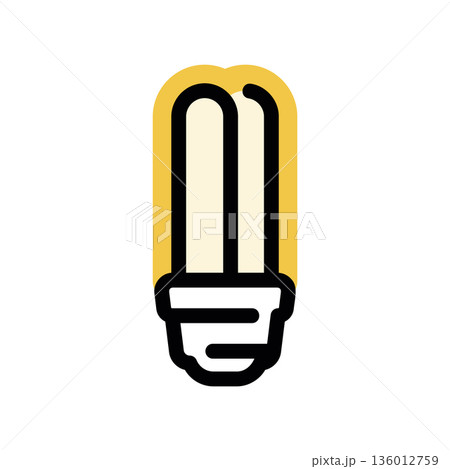 A minimal flat design icon with a modern look energy saving light bulb 136012759