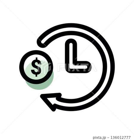 A minimal flat design icon with a modern look debt, cashback, loan 136012777