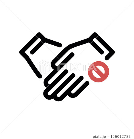 A minimal flat design icon with a modern look no handshakes 136012782