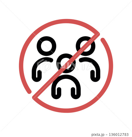 A minimal flat design icon with a modern look do not gather in groups 136012783