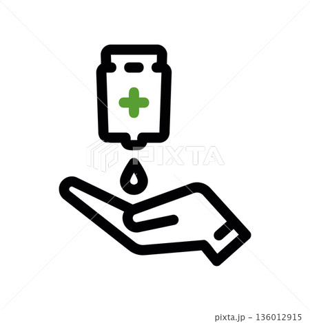 A minimal flat design icon with a modern look hand sanitizer A minimal flat design icon with a modern look hand sanitizer 136012915