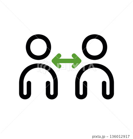 A minimal flat design icon with a modern look social distance 136012917