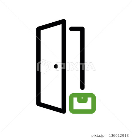 A minimal flat design icon with a modern look door delivery A minimal flat design icon with a modern look door delivery 136012918