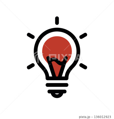 A minimal flat design icon with a modern look lightbulb 136012923