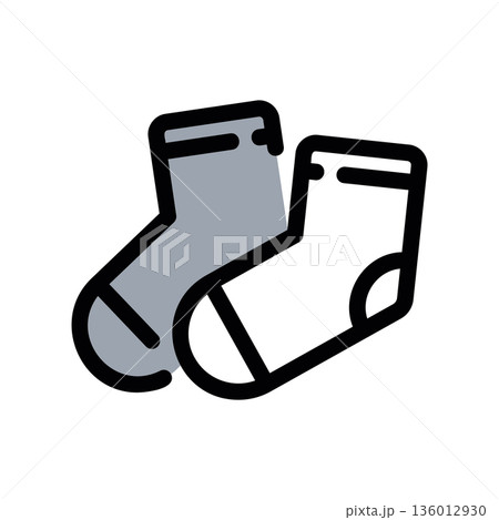A minimal flat design icon with a modern look couple of socks 136012930