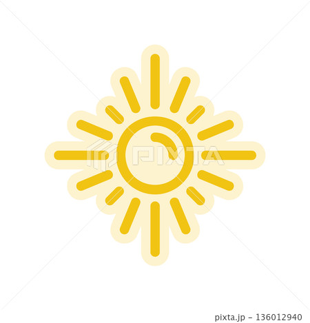 A minimal flat design icon with a modern look sun 136012940