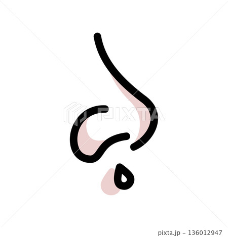 A minimal flat design icon with a modern look runny nose 136012947