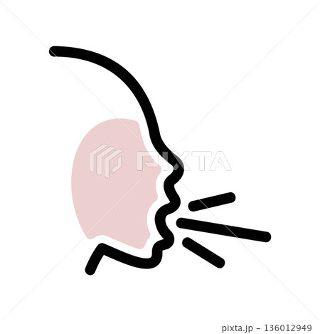 A minimal flat design icon with a modern look cough, sneeze 136012949