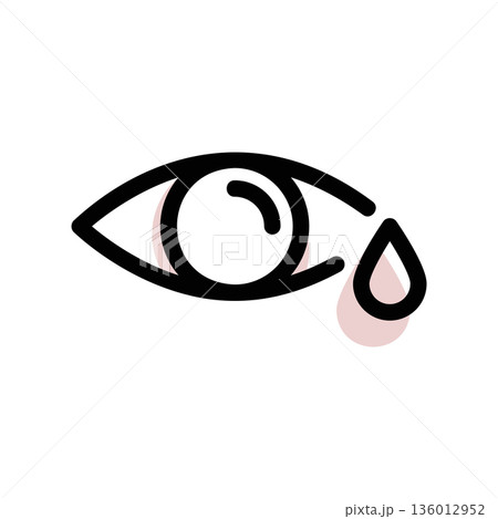 A minimal flat design icon with a modern look watery eyes A minimal flat design icon with a modern look watery eyes 136012952
