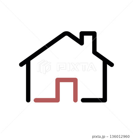 A minimal flat design icon with a modern look house 136012960